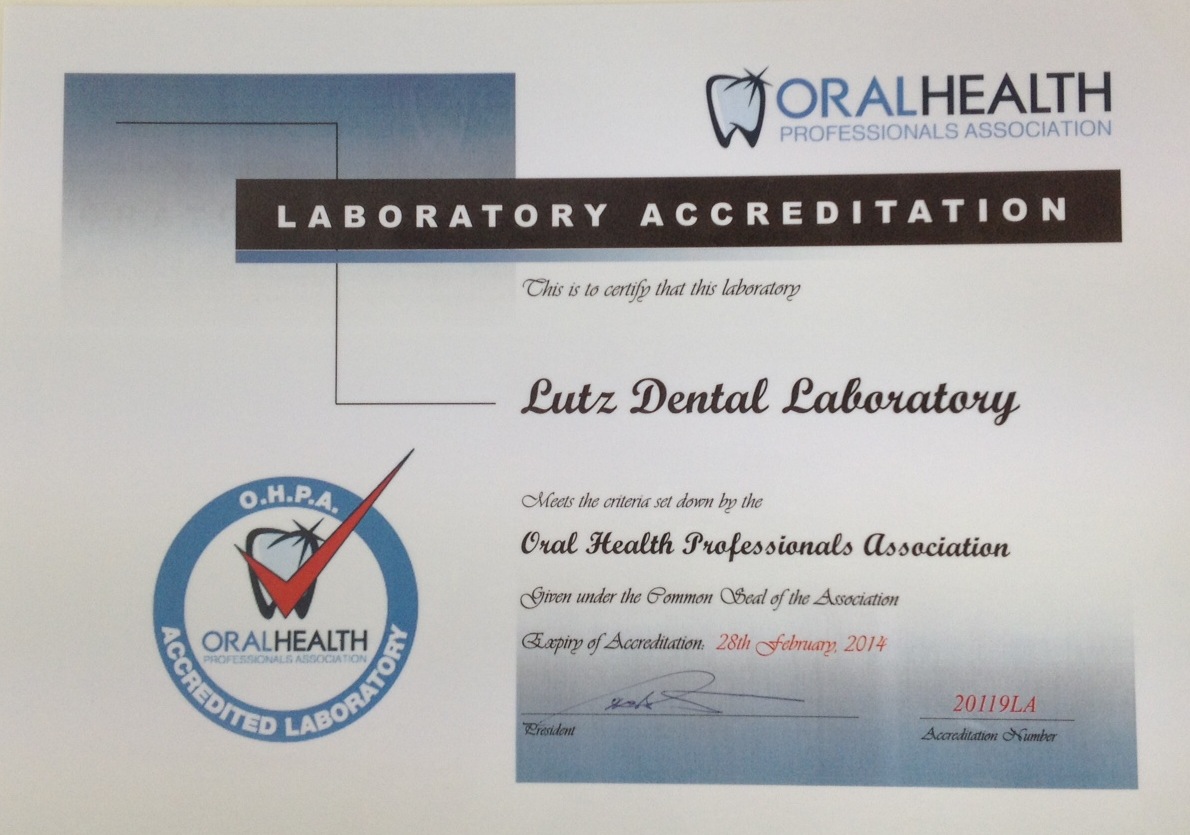 Lutz Lab Accreditation- OHPA