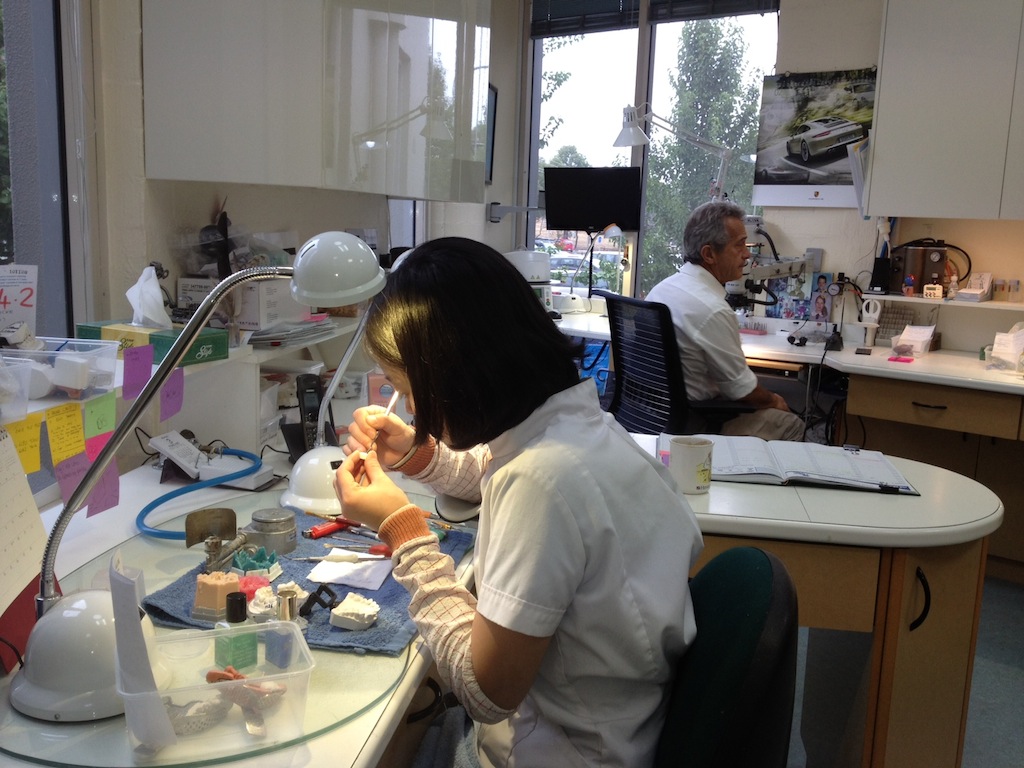 Elly and Nik hard at work at Lutz Dental Ceramics